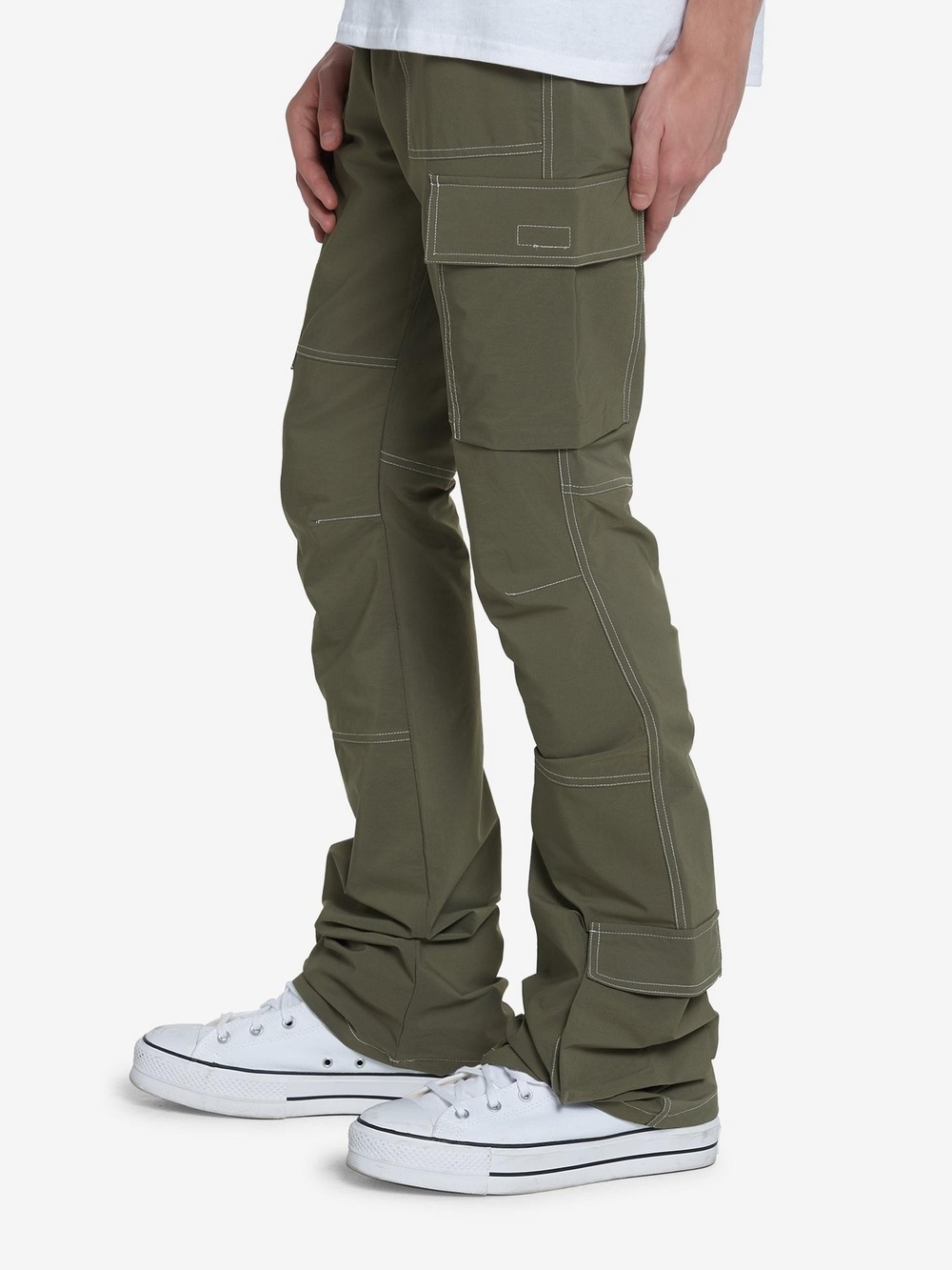 Hot Topic American Stitch Mens Olive Green Contrast Stitch Cargo Pants NWT Small - Picture 3 of 14